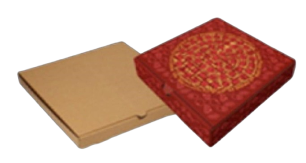 PIZZA BOX Color Brown/ Red Printed